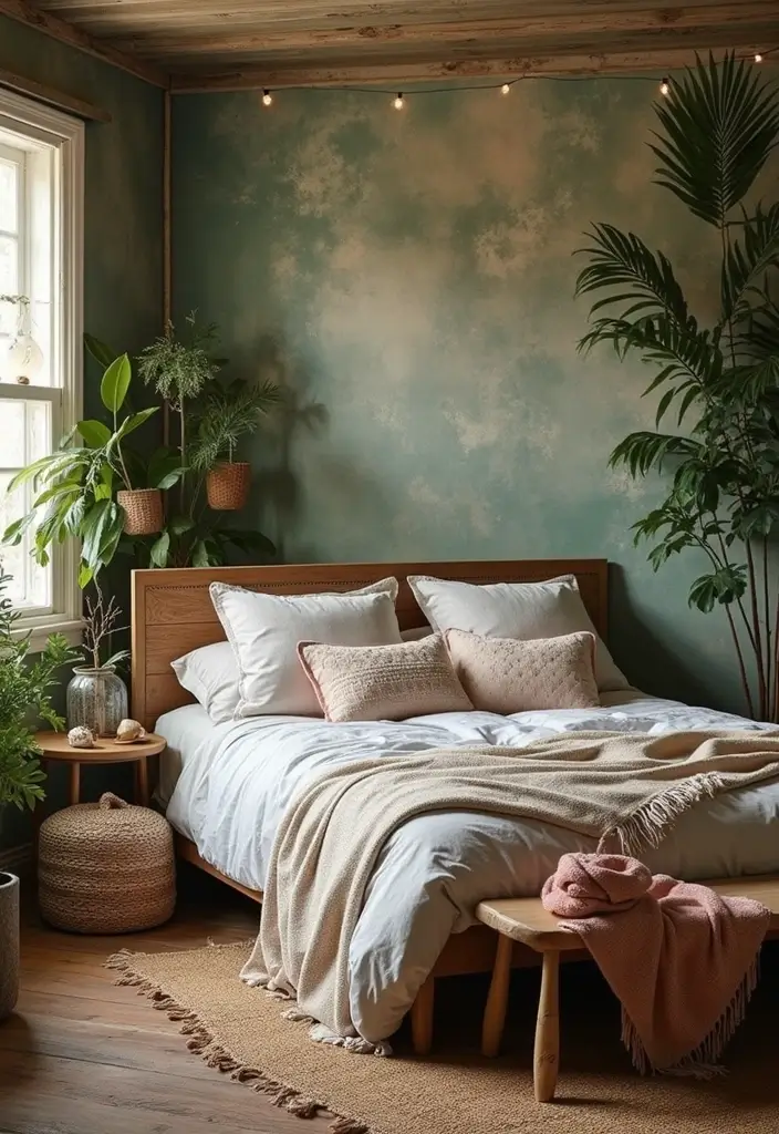 29 Jungle Bohemian Bedroom Designs with Natural Charm - 28. Seasonal Touches