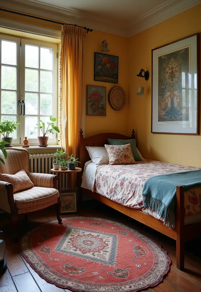 29 Jungle Bohemian Bedroom Designs with Natural Charm - 5. Vintage Bohemian Accents