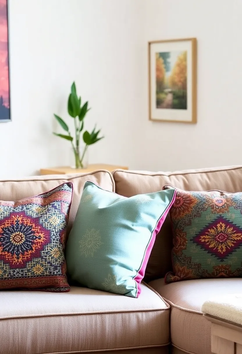 30+ Afro Bohemian Decor Inspirations for a Unique Home 14 30+ Afro Bohemian Decor Inspirations for a Unique Home - 14. Ethnic Throw Pillows