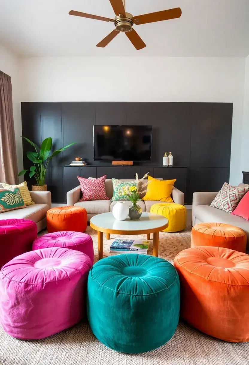 30+ Afro Bohemian Decor Inspirations for a Unique Home 19 30+ Afro Bohemian Decor Inspirations for a Unique Home - 19. Nomadic Poufs