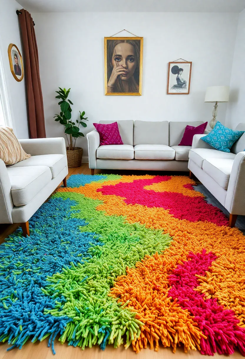 30+ Afro Bohemian Decor Inspirations for a Unique Home 22 30+ Afro Bohemian Decor Inspirations for a Unique Home - 22. Colorful Shag Rugs