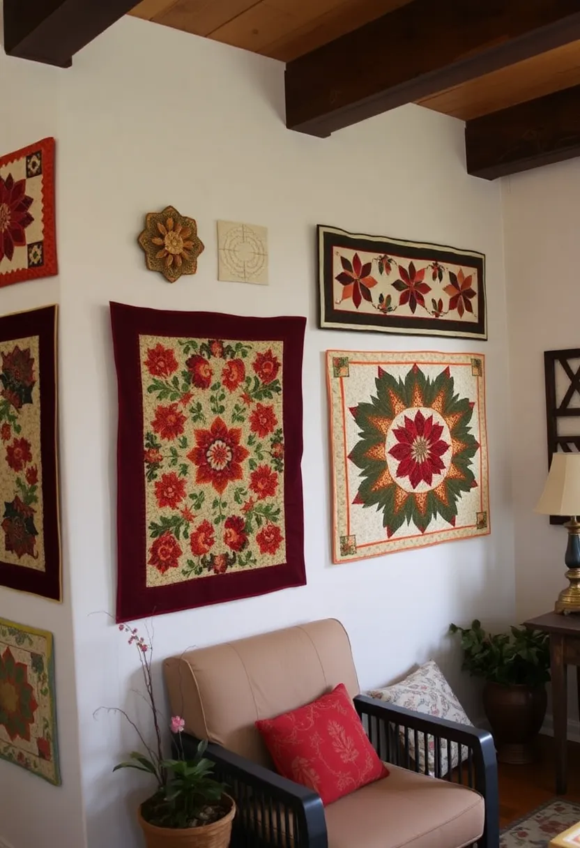 30+ Afro Bohemian Decor Inspirations for a Unique Home 25 30+ Afro Bohemian Decor Inspirations for a Unique Home - 25. Quilted Wall Hangings