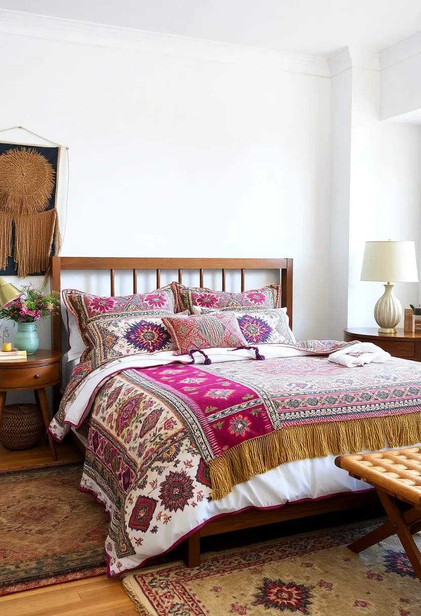 30+ Afro Bohemian Decor Inspirations for a Unique Home 26 30+ Afro Bohemian Decor Inspirations for a Unique Home - 26. Ethnic-inspired Bedding