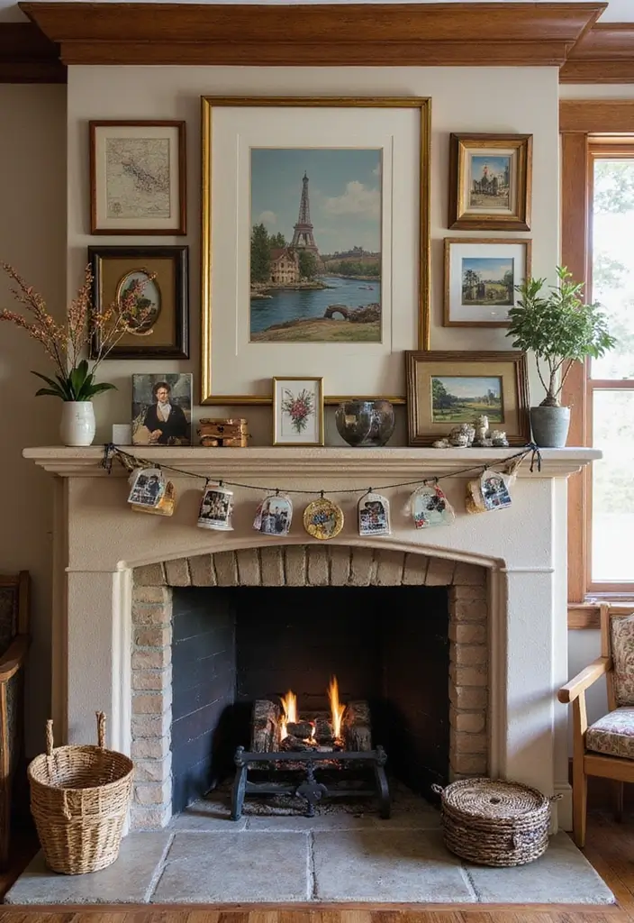 30+ Bohemian Fireplace Ideas That Feel Warm and Inviting 15 30+ Bohemian Fireplace Ideas That Feel Warm and Inviting - 15. Personal Touches