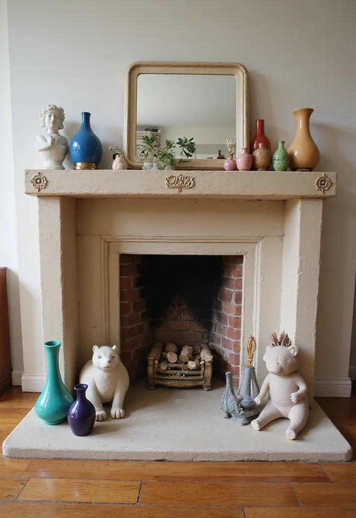 30+ Bohemian Fireplace Ideas That Feel Warm and Inviting 19 30+ Bohemian Fireplace Ideas That Feel Warm and Inviting - 19. Whimsical Decor Items