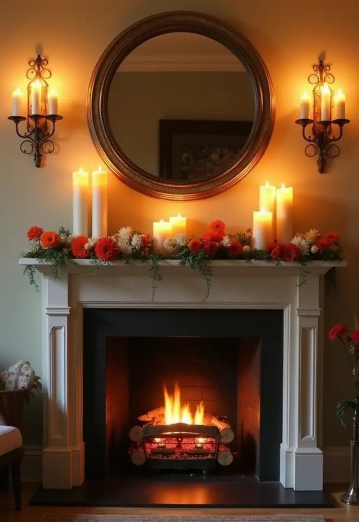 30+ Bohemian Fireplace Ideas That Feel Warm and Inviting 22 30+ Bohemian Fireplace Ideas That Feel Warm and Inviting - 22. Wall-mounted Candle Holders