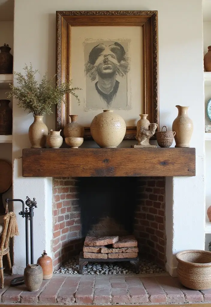 30+ Bohemian Fireplace Ideas That Feel Warm and Inviting 24 30+ Bohemian Fireplace Ideas That Feel Warm and Inviting - 24. Eclectic Accessories