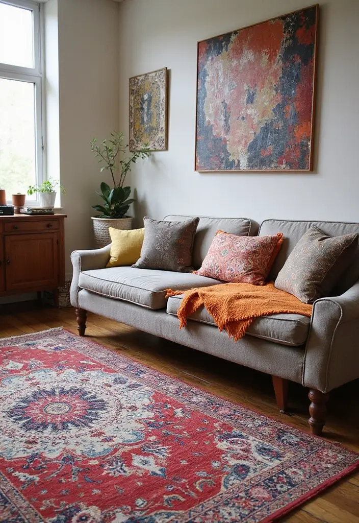 30+ Bohemian Furniture Ideas That Define the Space - 11. Statement Rugs