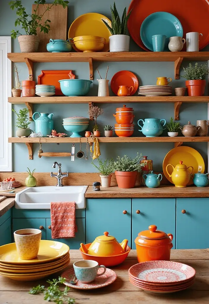 30+ Bohemian Furniture Ideas That Define the Space - 24. Colorful Kitchen Decor