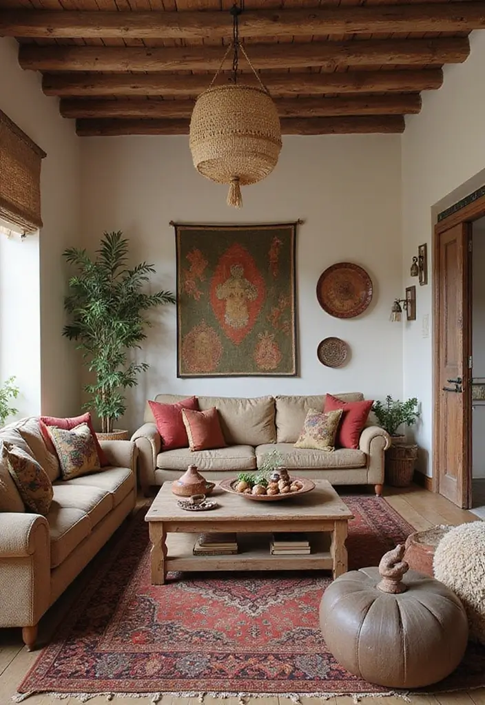 30+ Bohemian Furniture Ideas That Define the Space - 25. Personal Touches with Travel Finds