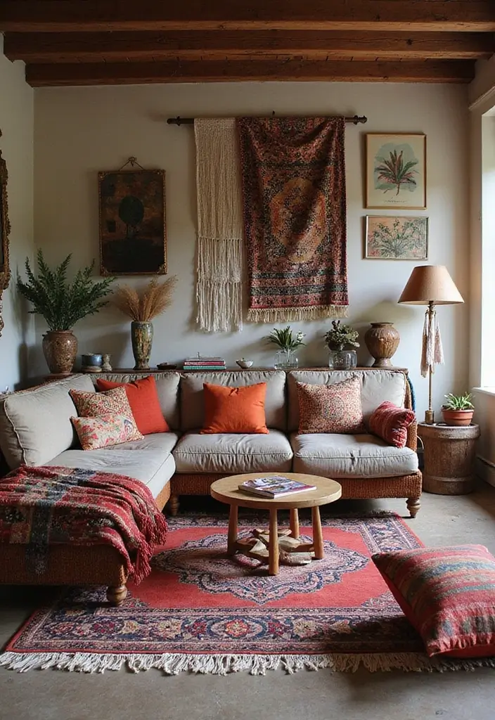 30+ Bohemian Furniture Ideas That Define the Space - 4. Layered Textiles for Depth