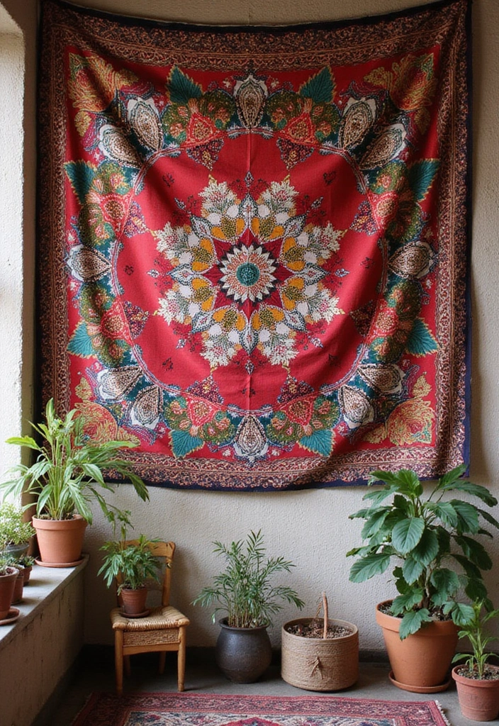 30+ Bohemian Furniture Ideas That Define the Space - 6. Tapestry Wall Hangings