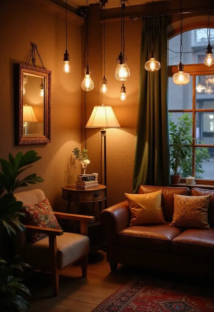 30+ Bohemian Furniture Ideas That Define the Space - 7. Eclectic Lighting Fixtures