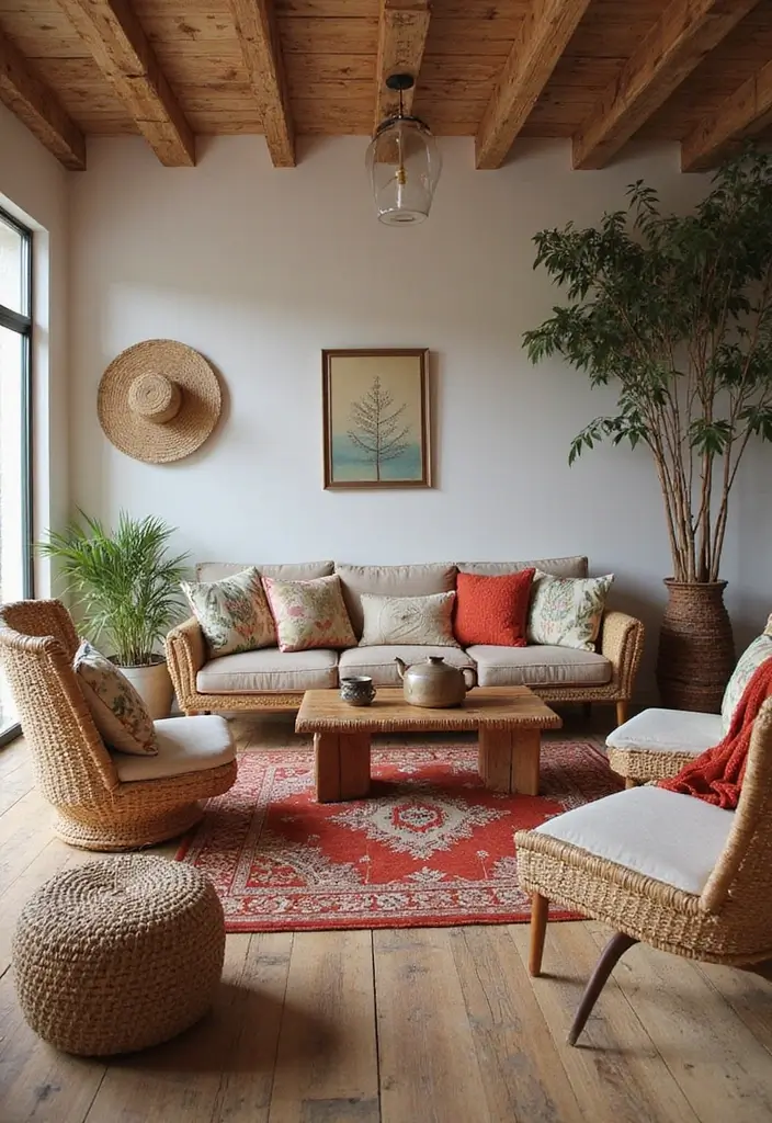 30+ Bohemian Furniture Ideas That Define the Space - 8. Natural Materials in Furniture
