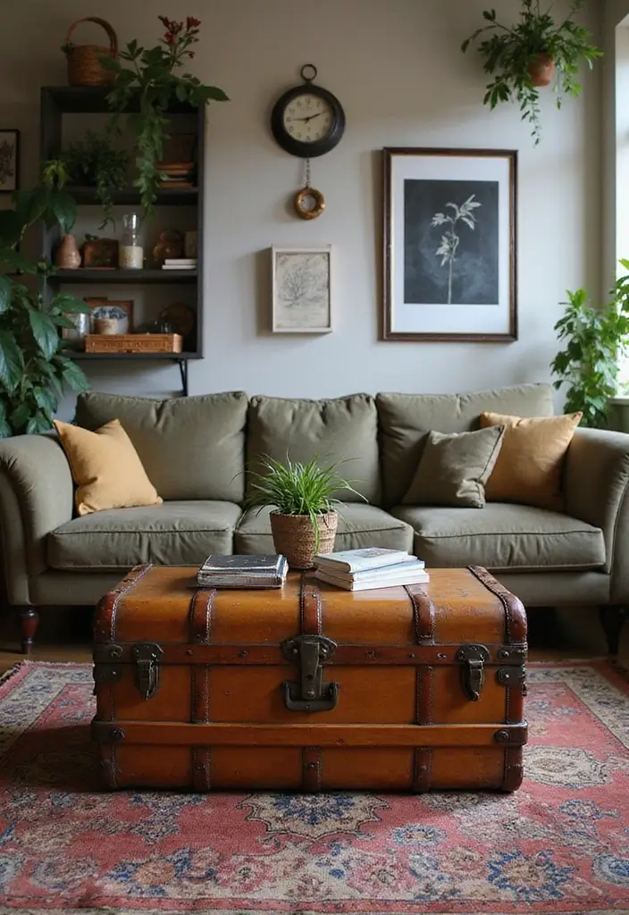 30+ Bohemian Furniture Ideas That Define the Space - 9. Vintage Trunks as Stylish Storage