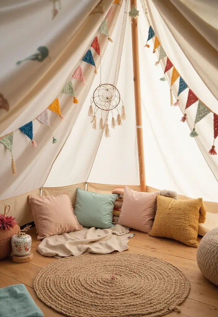 30+ Bohemian Tent Decor Ideas Perfect for Gatherings 10 30+ Bohemian Tent Decor Ideas Perfect for Gatherings - 10. Whimsical Hanging Decor