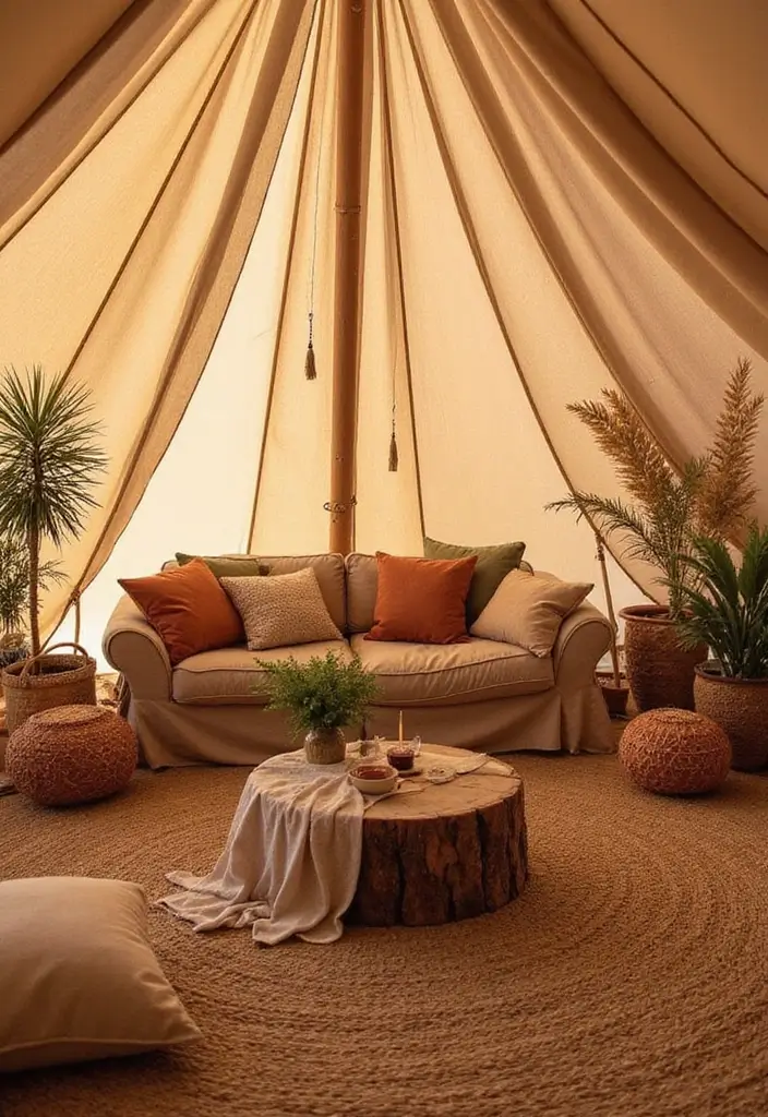30+ Bohemian Tent Decor Ideas Perfect for Gatherings 25 30+ Bohemian Tent Decor Ideas Perfect for Gatherings - 25. Earthy Color Palettes