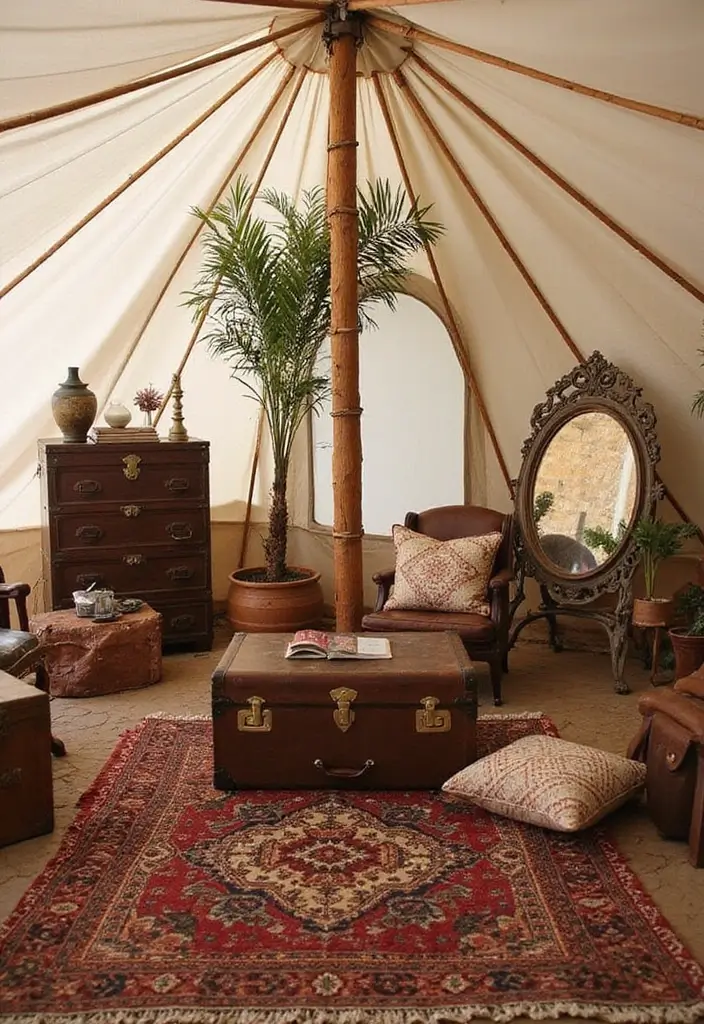 30+ Bohemian Tent Decor Ideas Perfect for Gatherings 9 30+ Bohemian Tent Decor Ideas Perfect for Gatherings - 9. Vintage Finds
