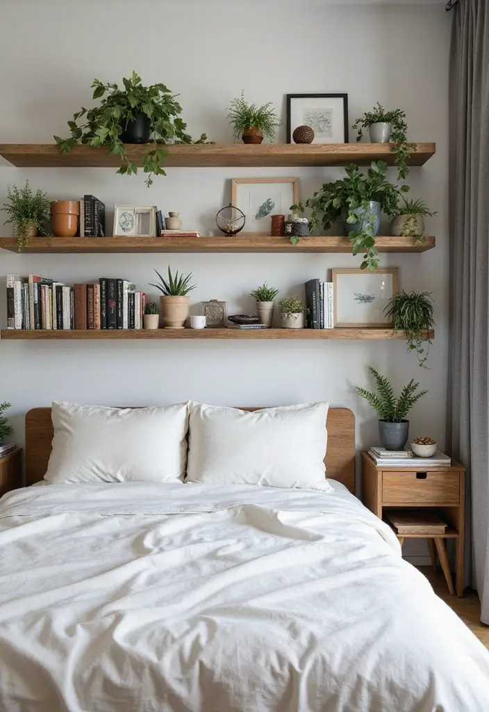 30+ Coastal Bohemian Bedroom Ideas You’ll Adore 12 30+ Coastal Bohemian Bedroom Ideas You’ll Adore - 12. Open Shelving Designs