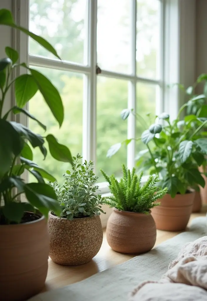 30+ Coastal Bohemian Bedroom Ideas You’ll Adore 4 30+ Coastal Bohemian Bedroom Ideas You’ll Adore - 4. Indoor Plants for Freshness