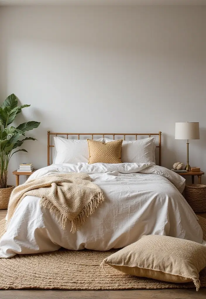 30+ Coastal Bohemian Bedroom Ideas You’ll Adore 5 30+ Coastal Bohemian Bedroom Ideas You’ll Adore - 5. Natural Fiber Textiles