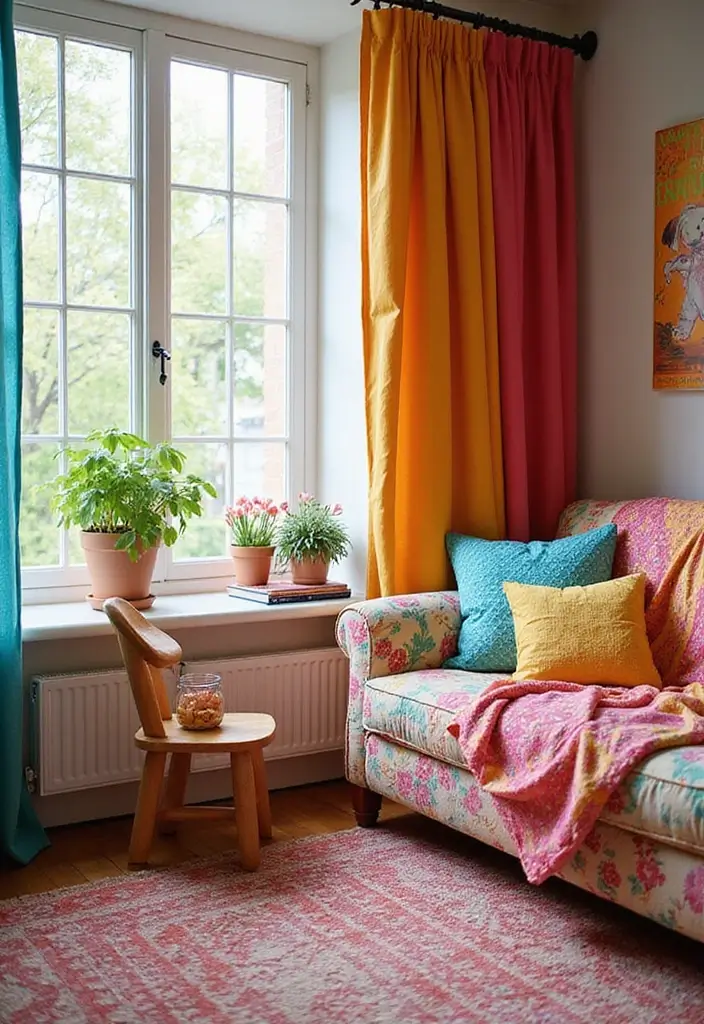 30+ Toca Boca Bohemian House Living Room Inspirations - 20. Playful Textiles
