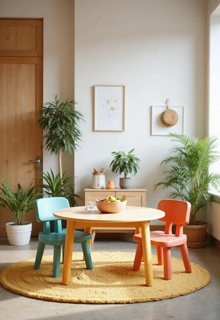 30+ Toca Boca Bohemian House Living Room Inspirations - 27. Bright and Cheerful Tables