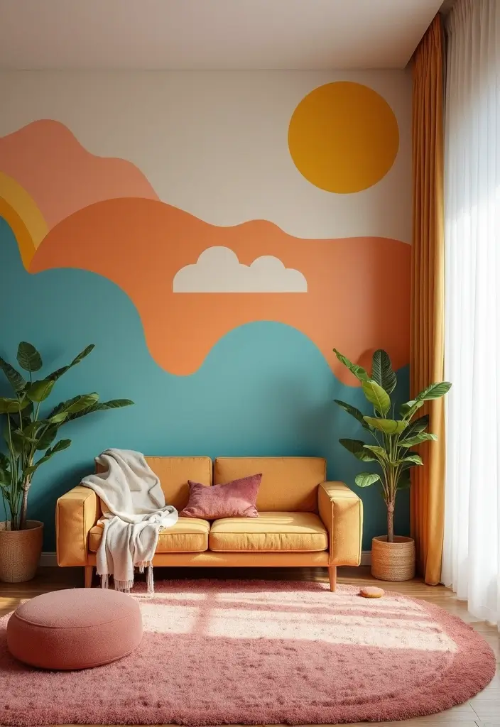 30+ Toca Boca Bohemian House Living Room Inspirations - 30. Trendy Accent Walls