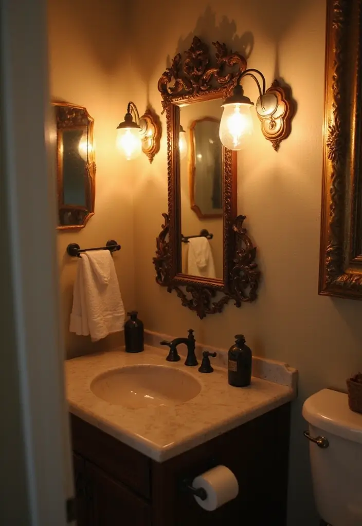 30+ Vintage Bohemian Bathroom Ideas That Feel Timeless - 17. Vintage Wall Sconces