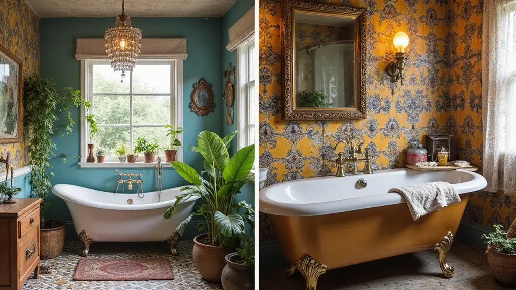 30+ Vintage Bohemian Bathroom Ideas That Feel Timeless