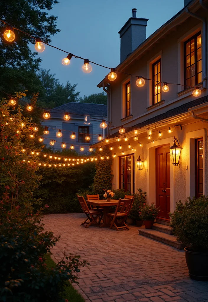 10 Duplex Backyard Ideas for Shared Yet Stylish Spaces - 5. Elegant Outdoor Lighting