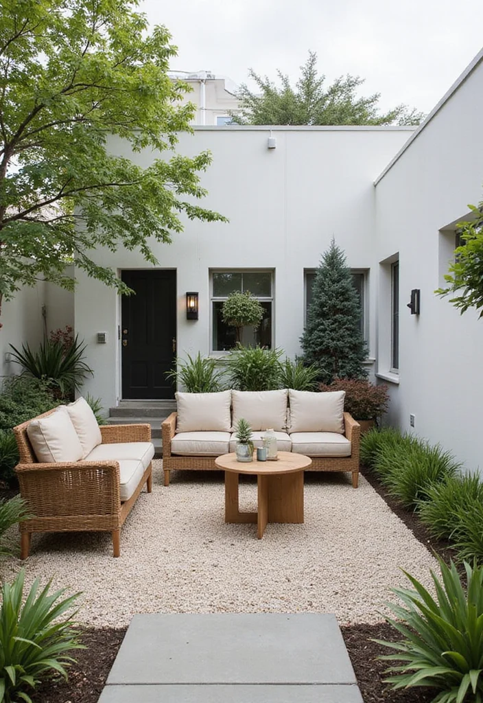 10 Duplex Backyard Ideas for Shared Yet Stylish Spaces - 9. Minimalist Approach for Easy Maintenance