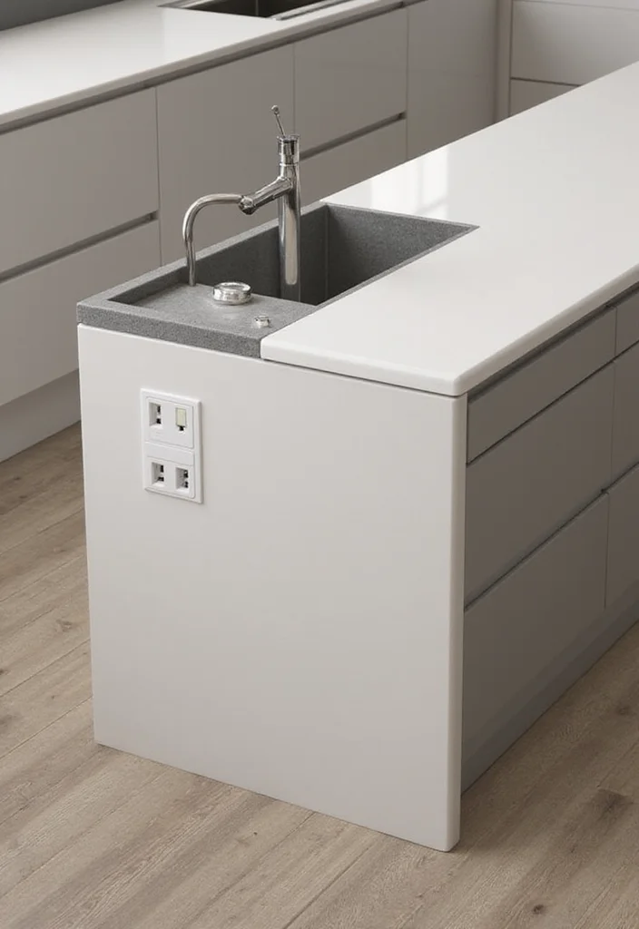 10 Kitchen Island Outlet Ideas for Convenient Hidden Power - 3. Side-Mounted Outlets