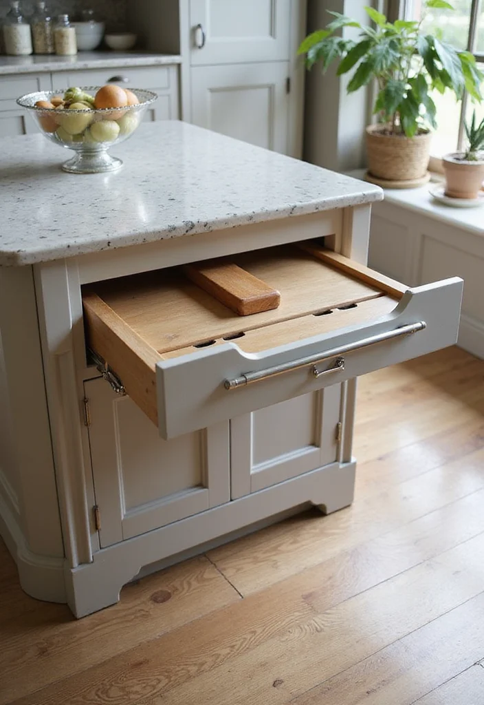 10 Kitchen Island Outlet Ideas for Convenient Hidden Power - 5. Hidden Compartment Outlets