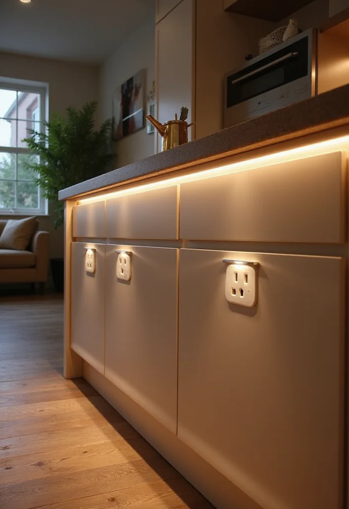 10 Kitchen Island Outlet Ideas for Convenient Hidden Power - 6. Integrated LED Outlets