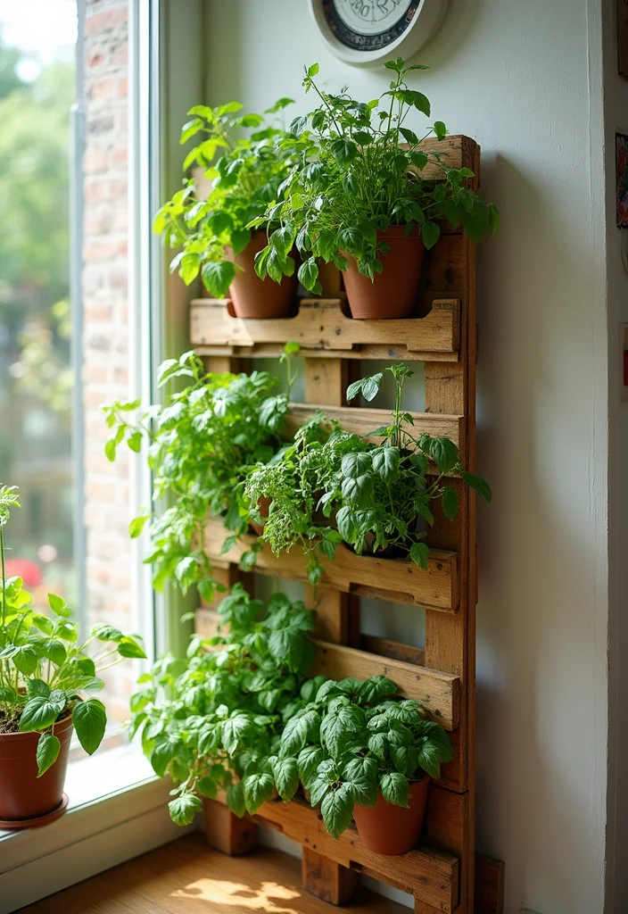 10 Kitchen Pallet Ideas for Rustic Budget Friendly Projects - 9. Versatile Pallet Herb Garden