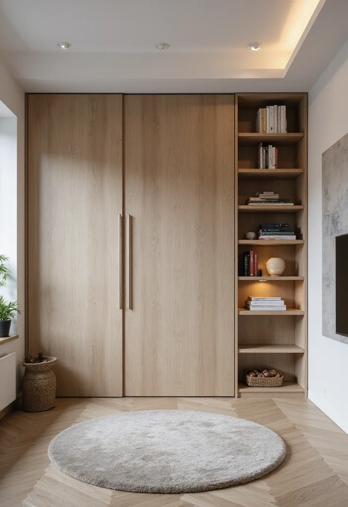 10 Living Room Door Ideas for Smooth Functional Flow - 10. Multi-Functional Doors