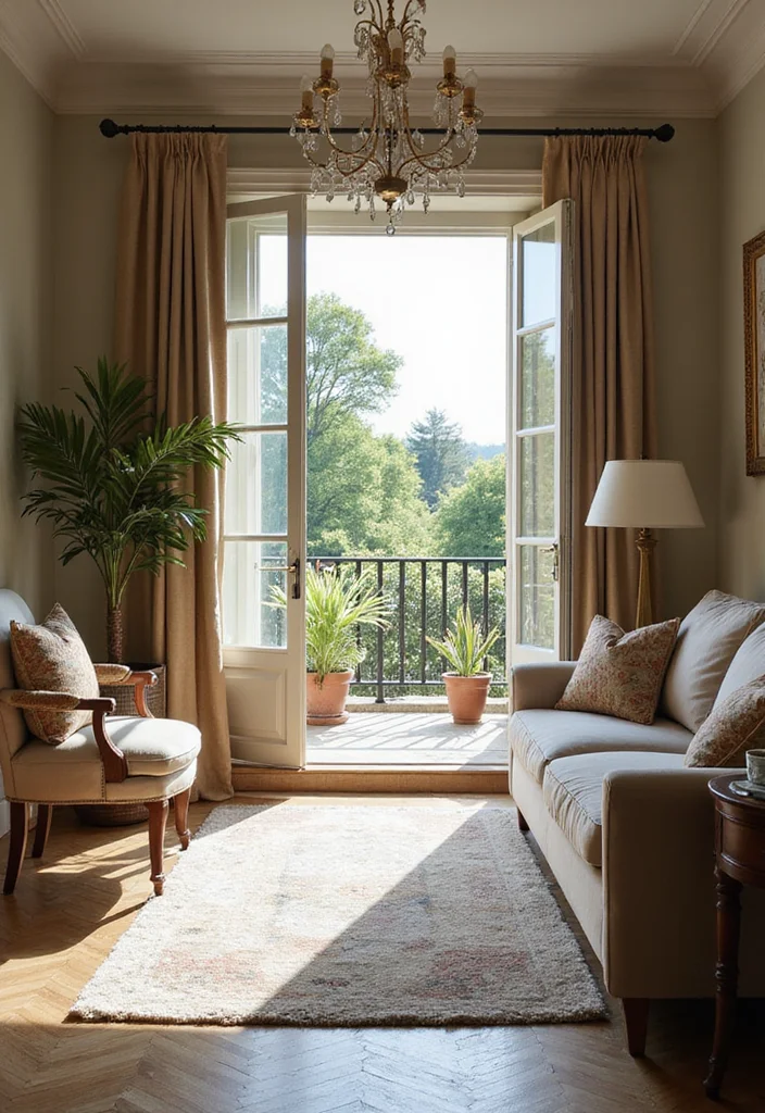 10 Living Room Door Ideas for Smooth Functional Flow - 4. Elegant French Doors