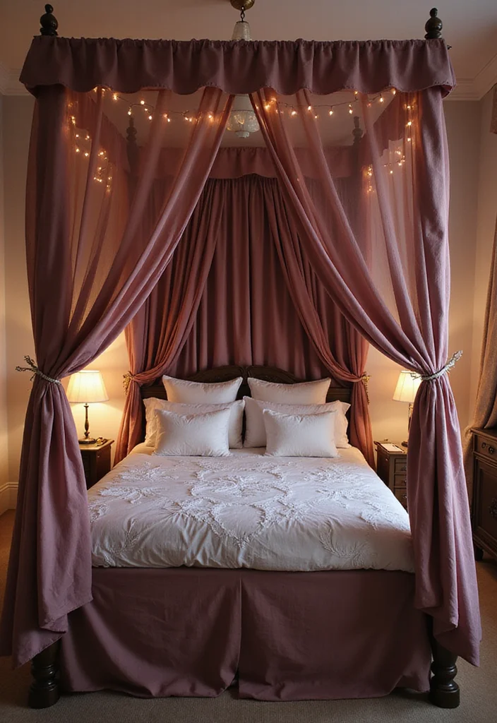 10 Mauve Bedroom Ideas for Warm Subtle Romance 67 10 Mauve Bedroom Ideas for Warm Subtle Romance - 7. Romantic Canopy Beds