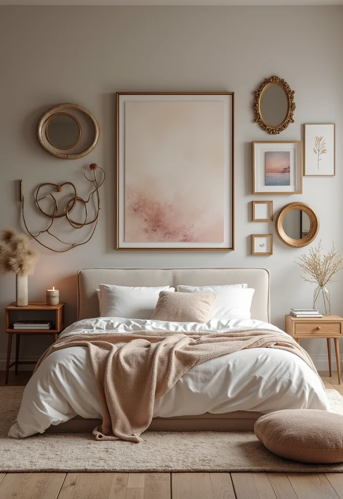 10 Mauve Bedroom Ideas for Warm Subtle Romance 89 10 Mauve Bedroom Ideas for Warm Subtle Romance - 9. Artistic Wall Decor