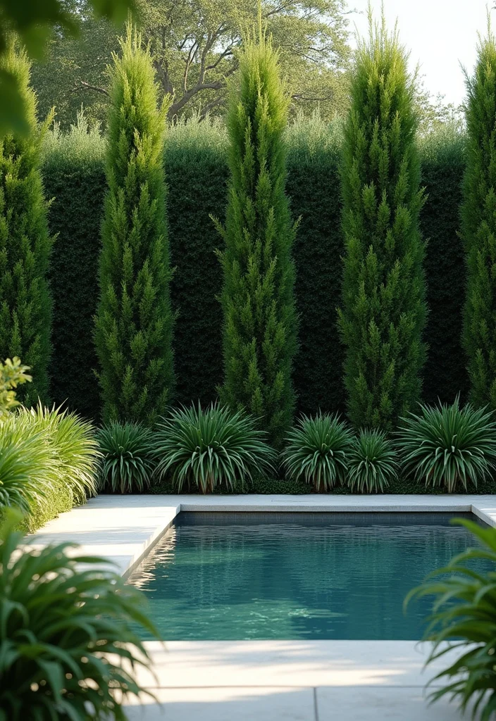 12 Backyard Pool Privacy Ideas for Secluded Relaxed Swimming - 1. Lush Garden Privacy Screens