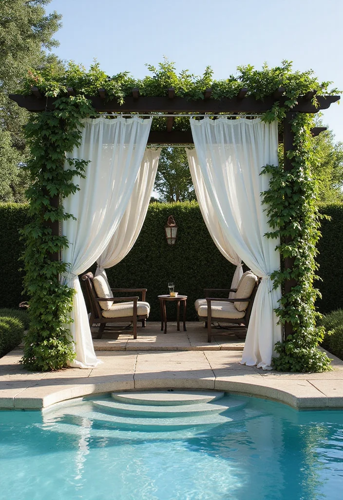 12 Backyard Pool Privacy Ideas for Secluded Relaxed Swimming - 3. Stylish Pergolas