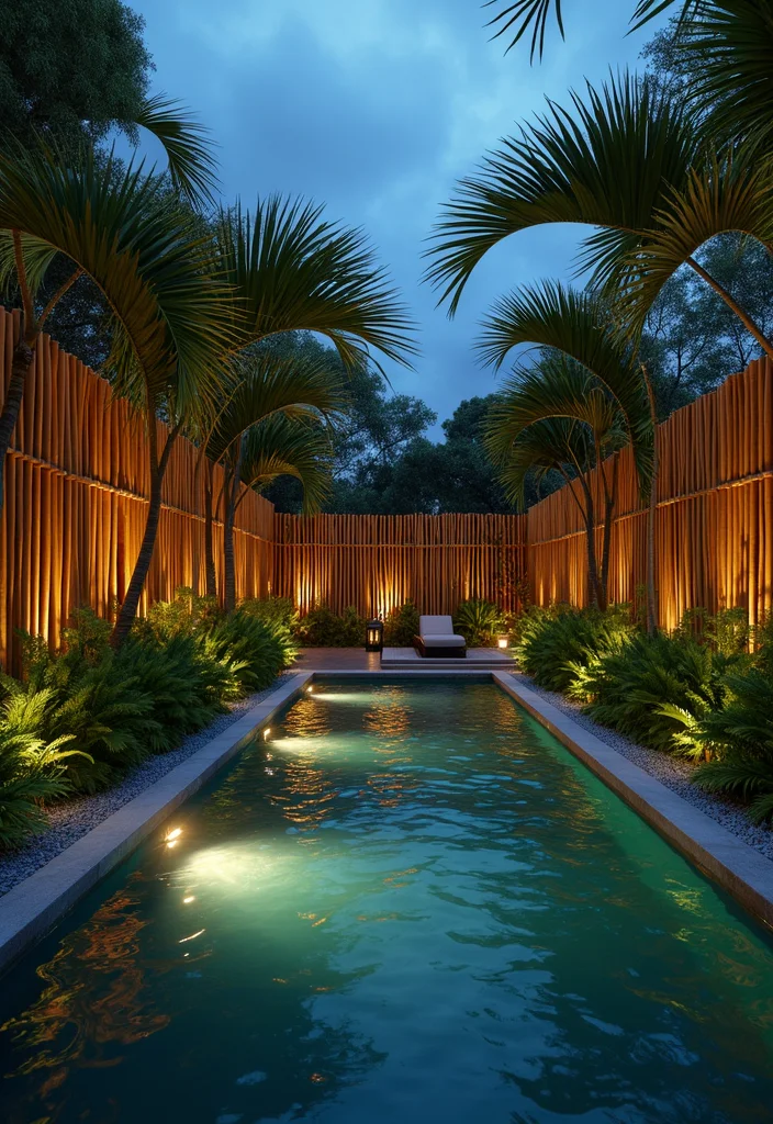 12 Backyard Pool Privacy Ideas for Secluded Relaxed Swimming - 6. Bamboo Fencing