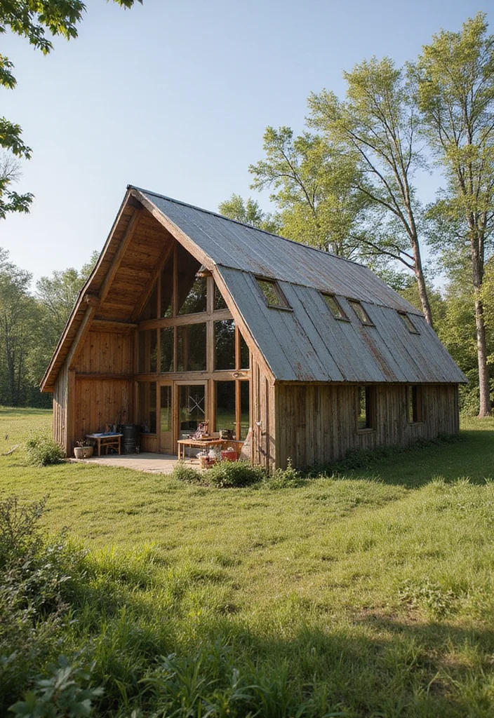 12 Backyard Studio Ideas for Functional Creative Space 34 12 Backyard Studio Ideas for Functional Creative Space - 4. Eco-Friendly Art Barn