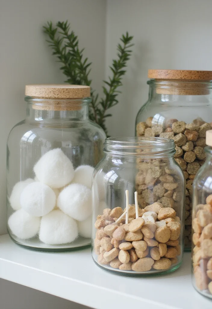12 Bathroom Medicine Cabinet Ideas for Better Organization - 2. Eco-Friendly Glass Storage Jars