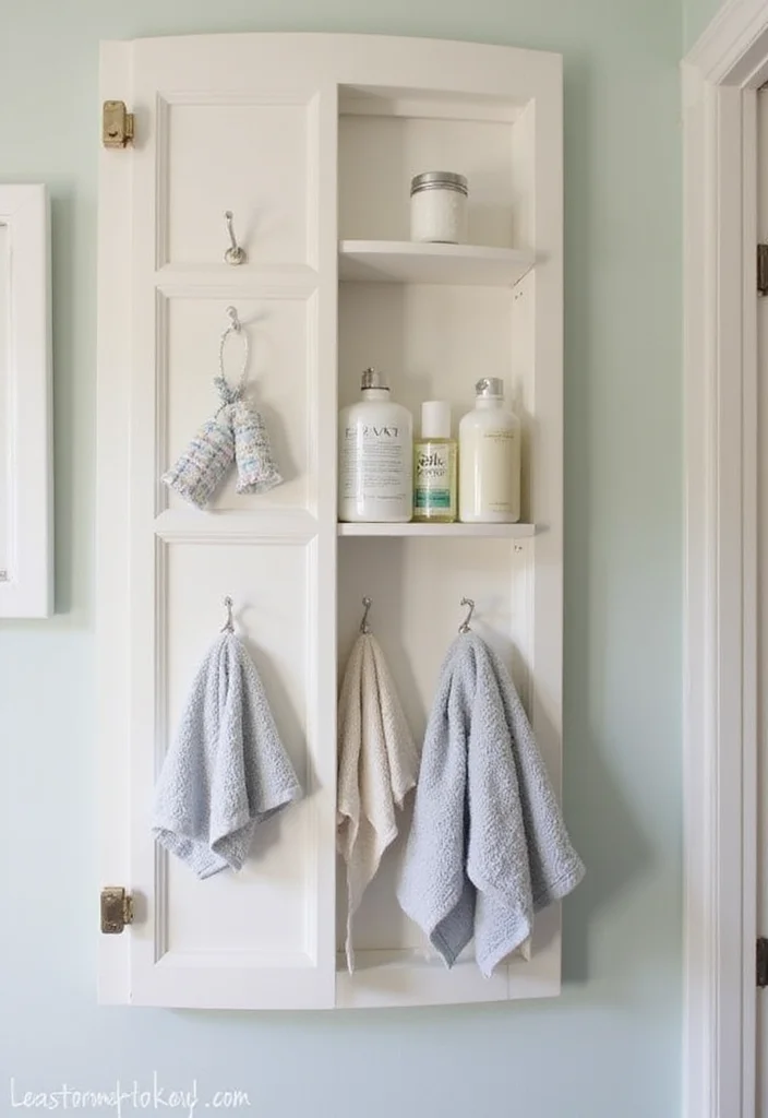 12 Bathroom Medicine Cabinet Ideas for Better Organization - 3. Vertical Space Maximization with Hooks