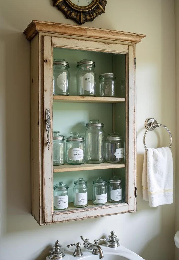 12 Bathroom Medicine Cabinet Ideas for Better Organization - 7. Vintage Finds as Design Elements