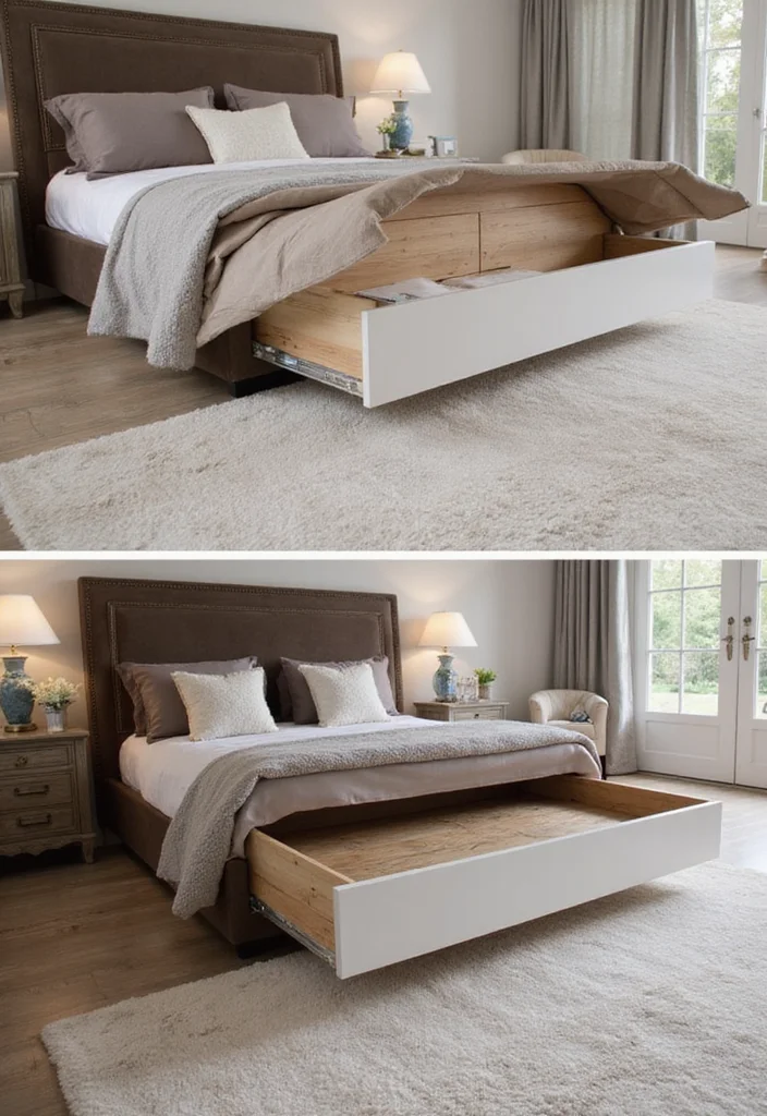 12 Bedroom Ideas With Wardrobe for Smart Integrated Storage - 2. Under-Bed Storage Solutions