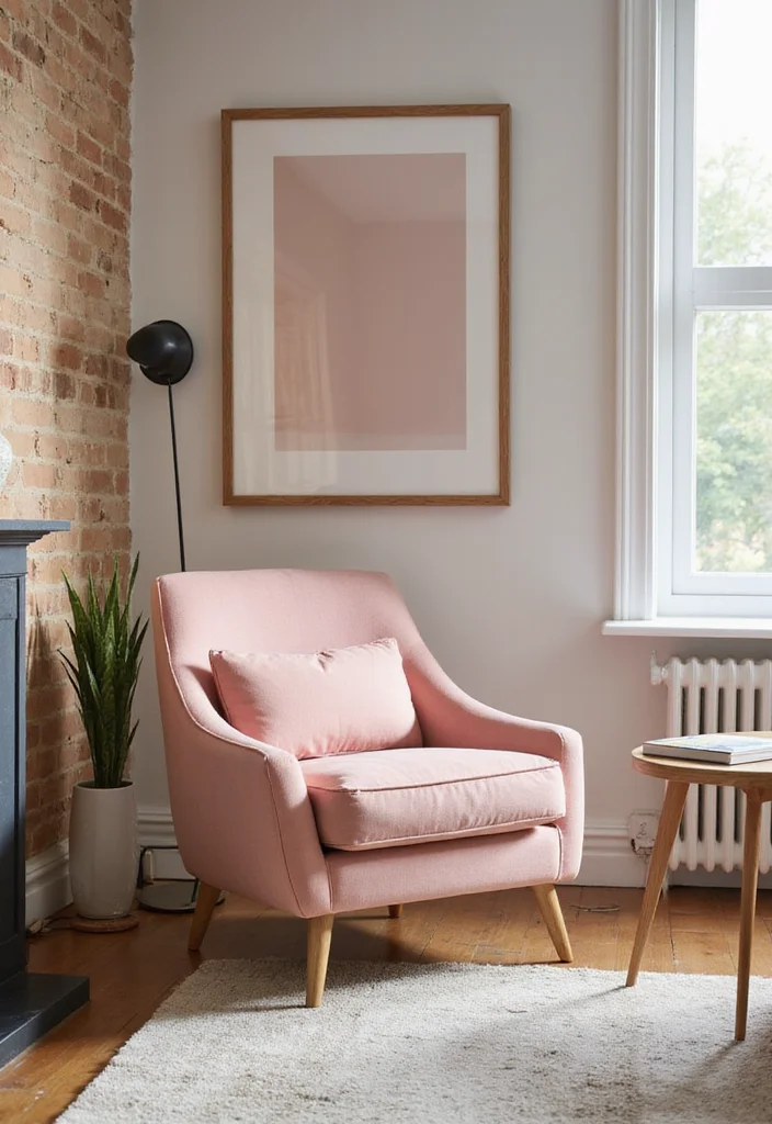 12 Blush Pink Living Room Ideas for Soft Modern Warmth - 11. Blush Pink Accent Furniture