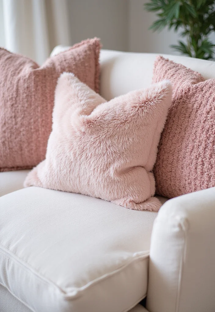 12 Blush Pink Living Room Ideas for Soft Modern Warmth - 6. Blush Pink Decorative Pillows